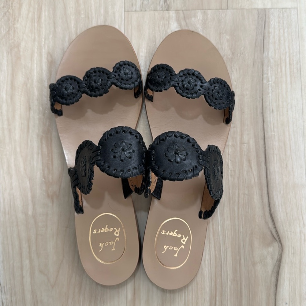 Jack Rogers Black Lauren Sandals